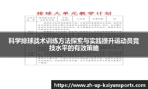 科学排球战术训练方法探索与实践提升运动员竞技水平的有效策略